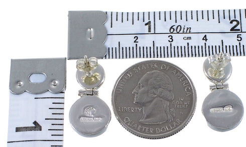 Southwest Turquoise And Opal Inlay Silver Earrings CX45885